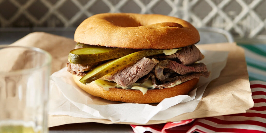 Peppered Beef & Piccalilli Bagel Sliders  