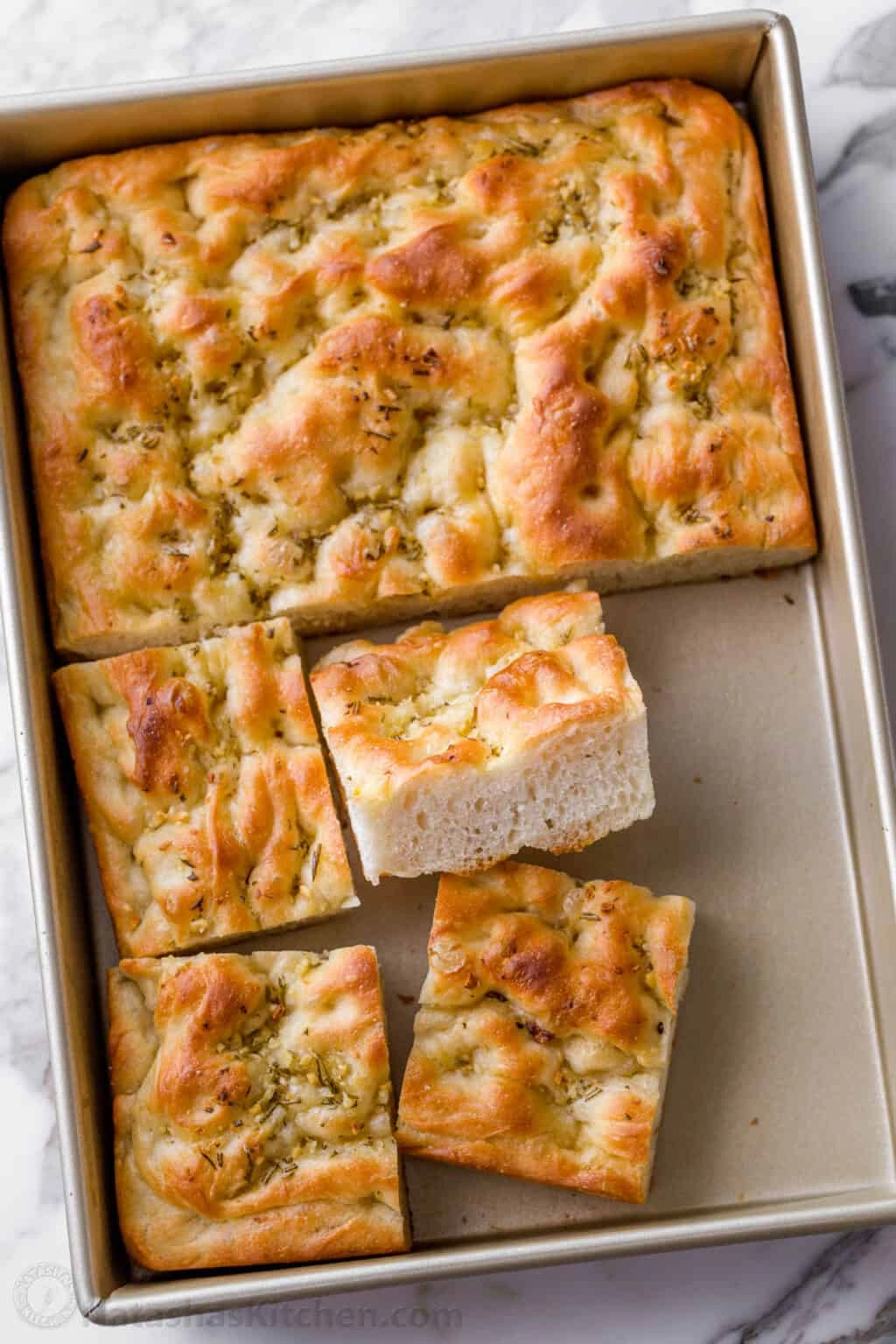 Fresh Focaccia Bread With Rosemary (Ve)