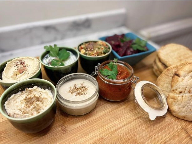 Lebanese Flatbreads With A Mezze Of Dips