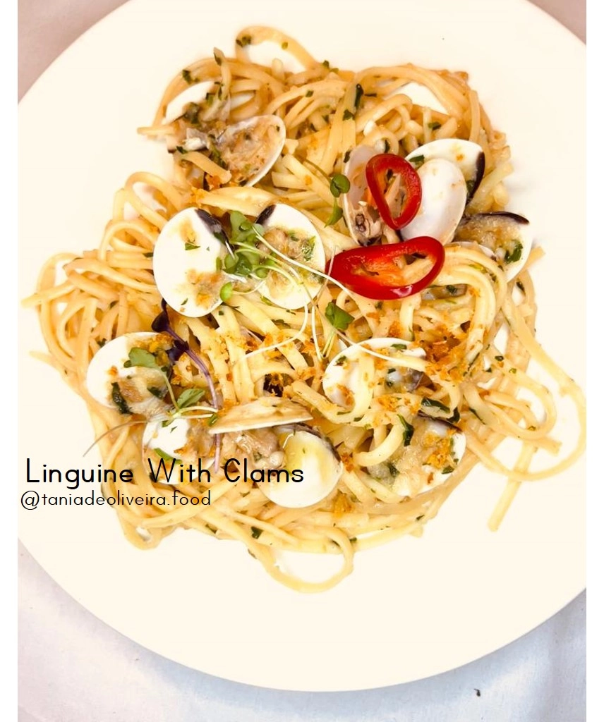 Linguine With Clams: "Creamy Lemony Garlicky With Bread Crumbs & Chilli”