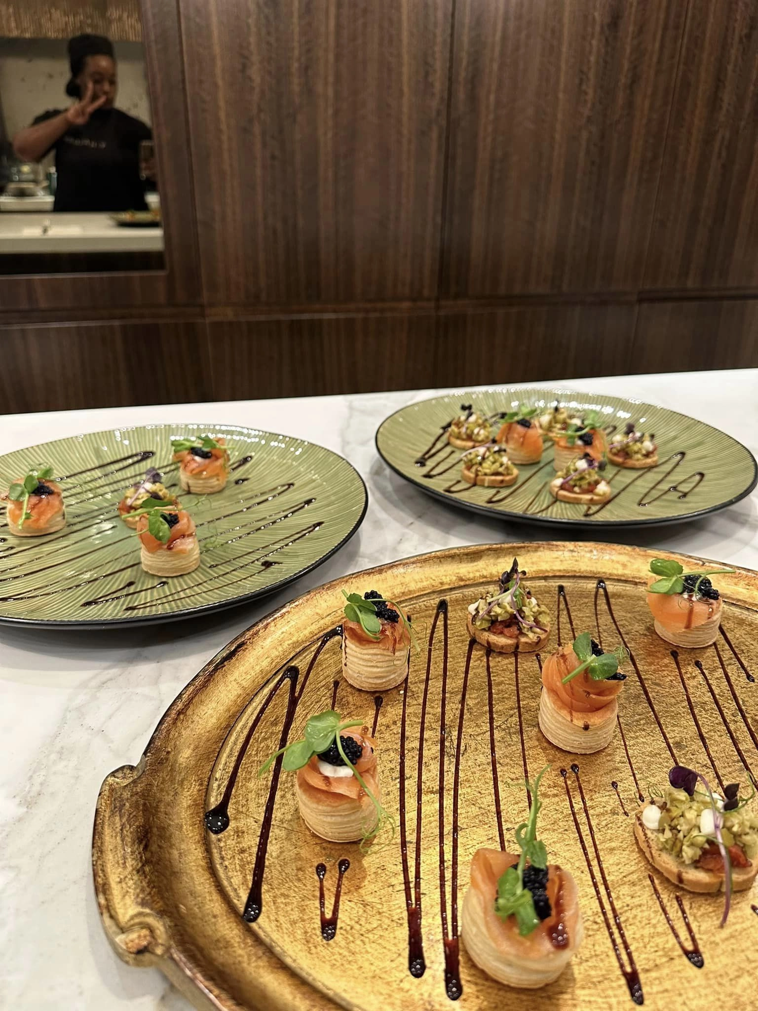 Salmon & Crème Fraiche Roses With Caviar
