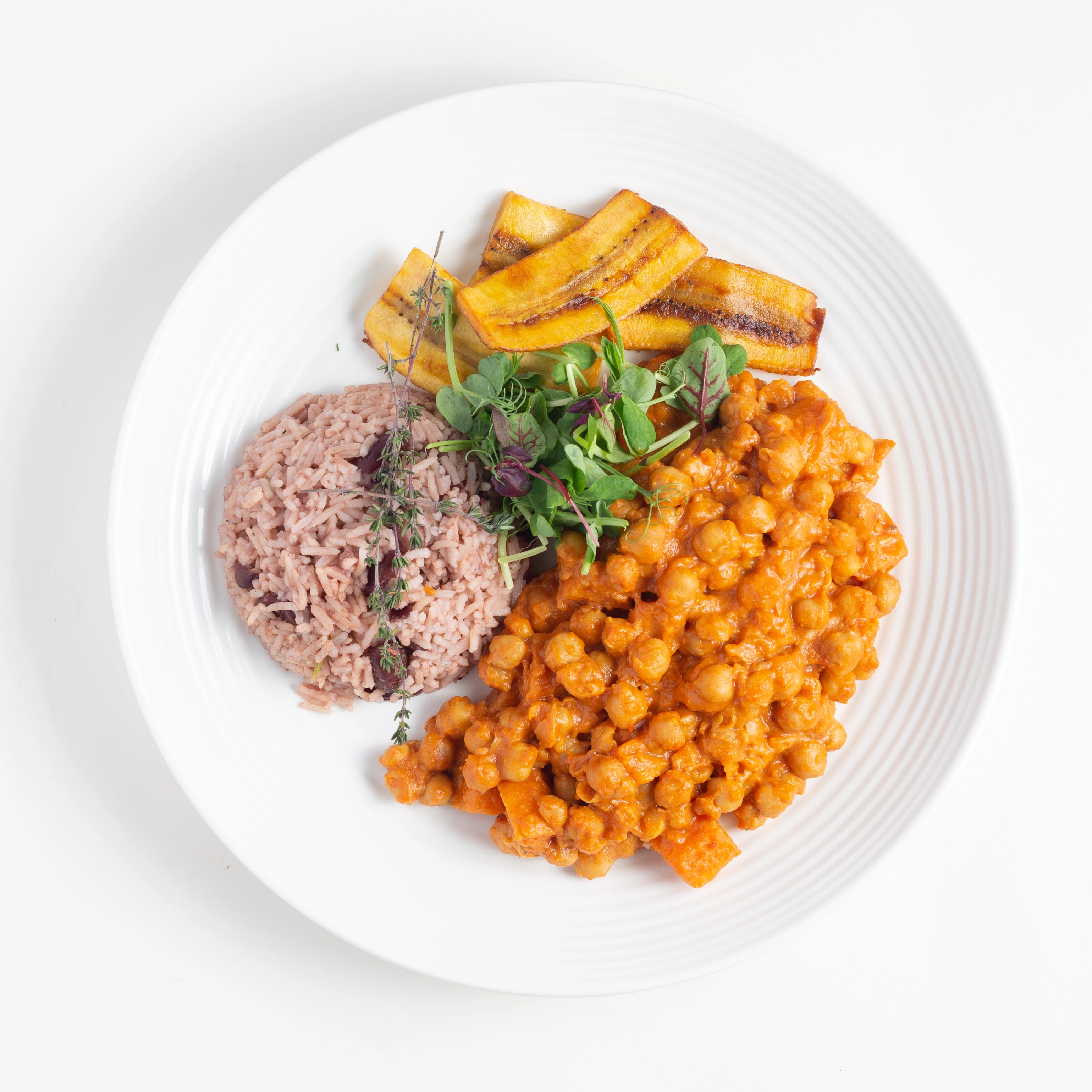 Caribbean Style Chickpea & Sweet Potato Curry, Rice N Peas (Ve/Gf) (Most Popular)