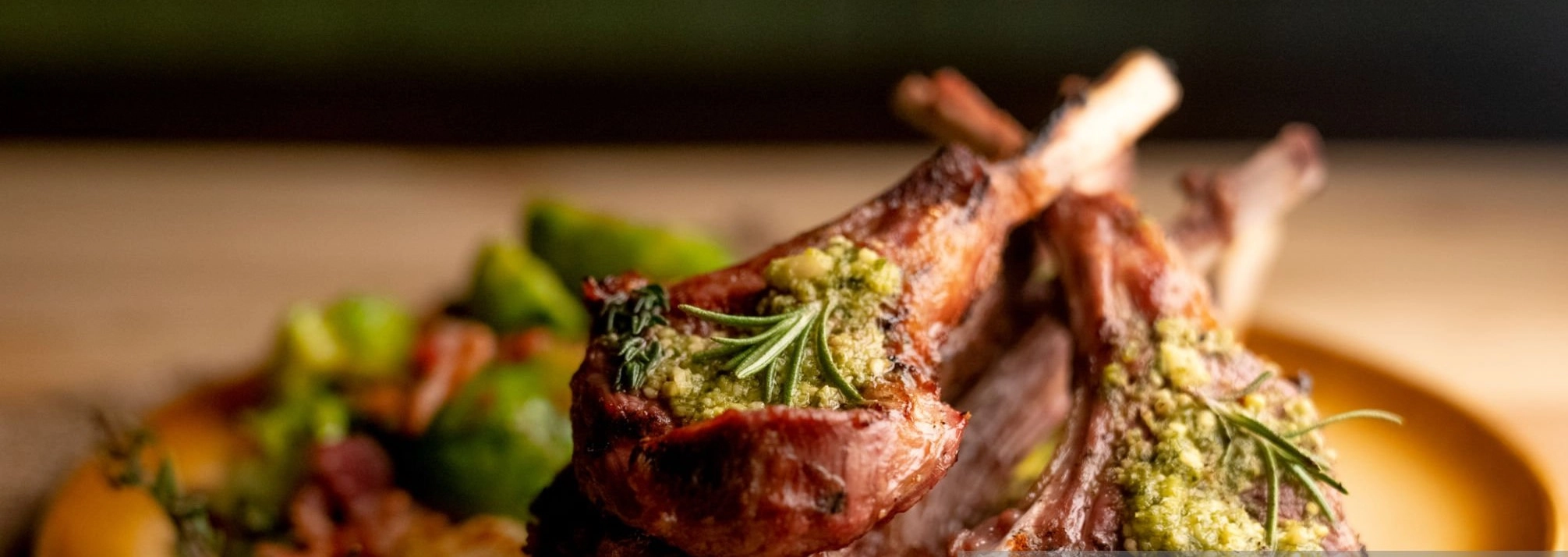Spiced Green Lentils With Rice And Lamb Chops