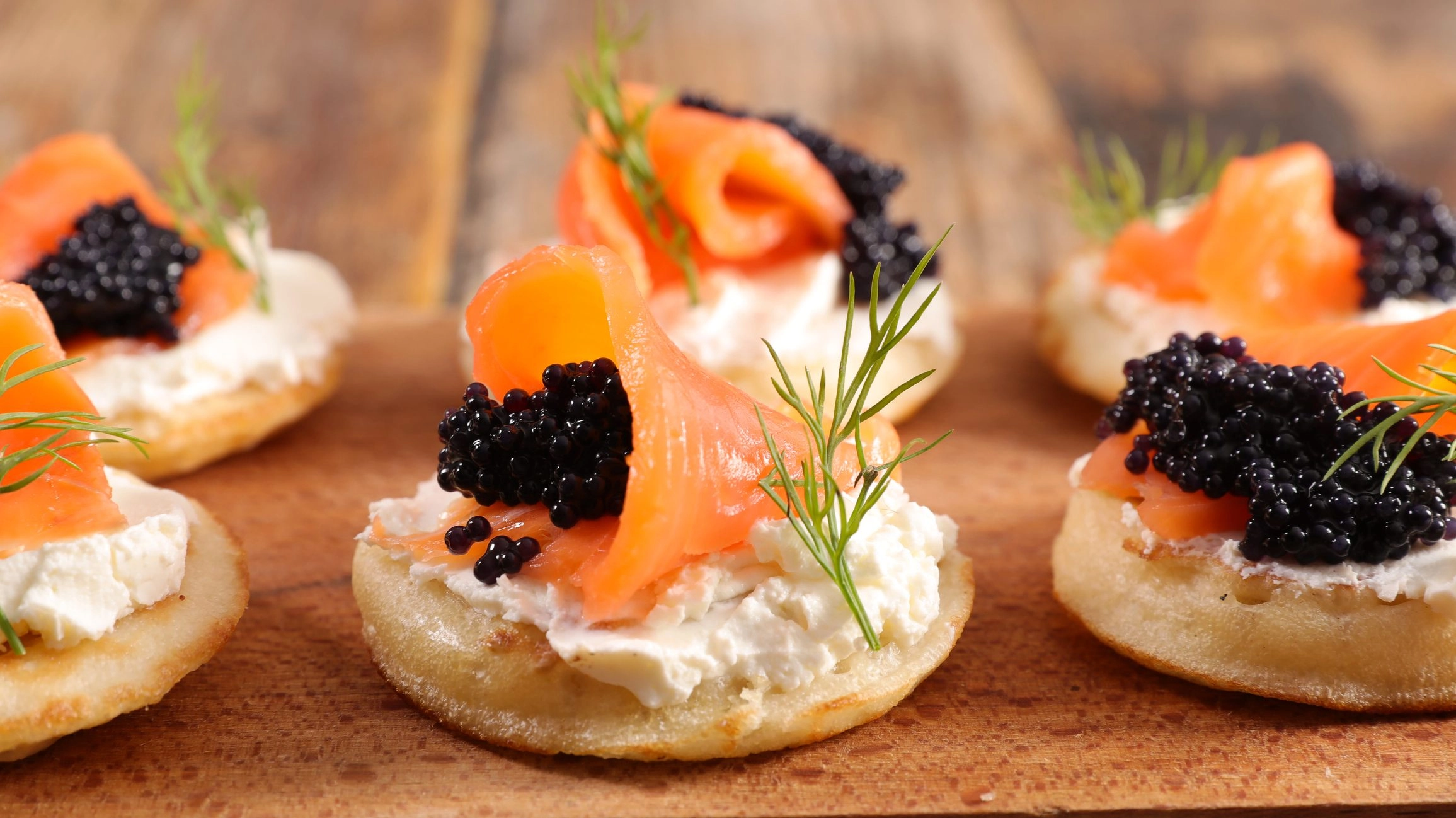 Cream Cheese, Salmon And Caviar Blini