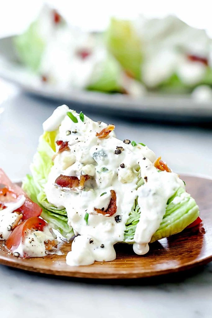 Lettuce Wedge With Blue Cheese Dressing And Rockford Cheese (V)