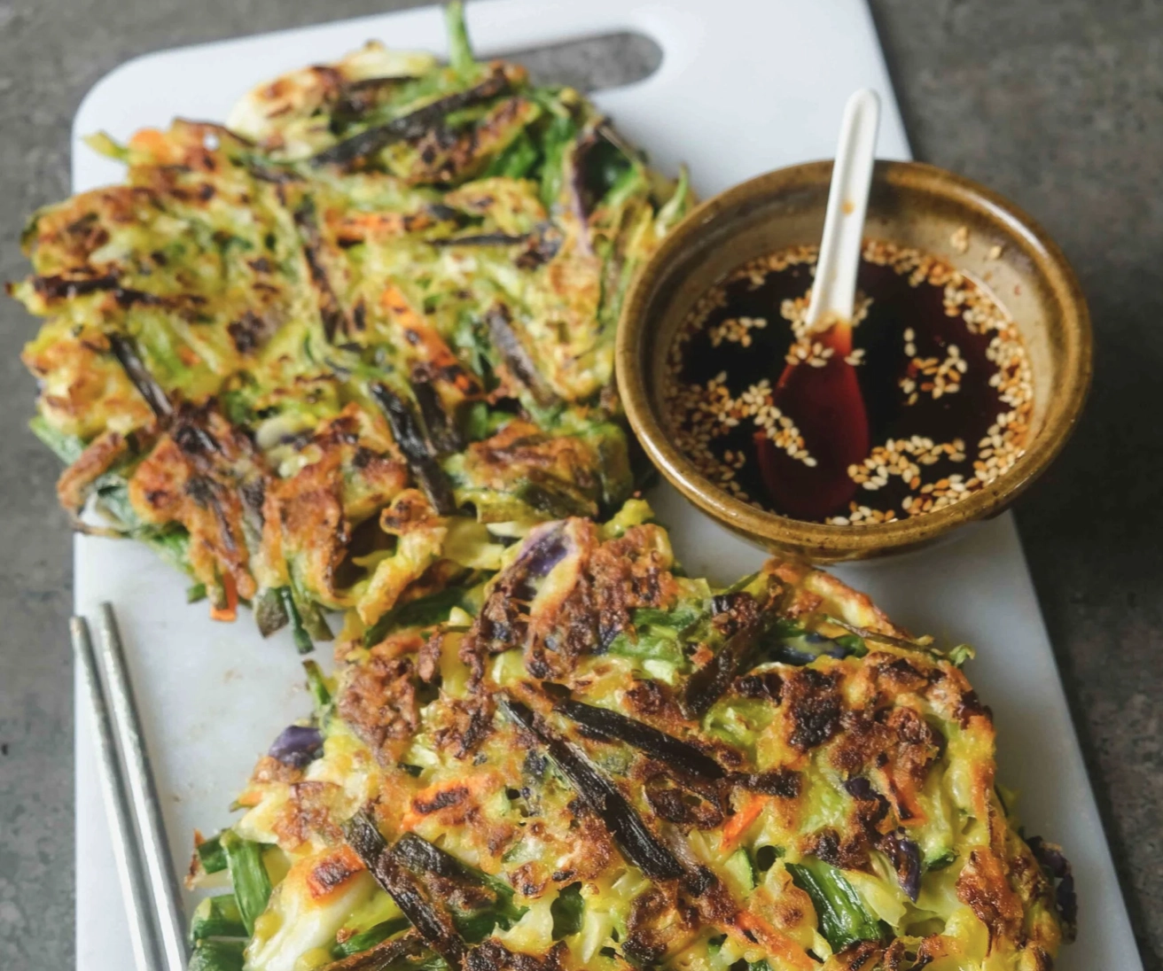 Yachaejeon (Korean Veg Pancake) With Citrus Stick Soy Sauce