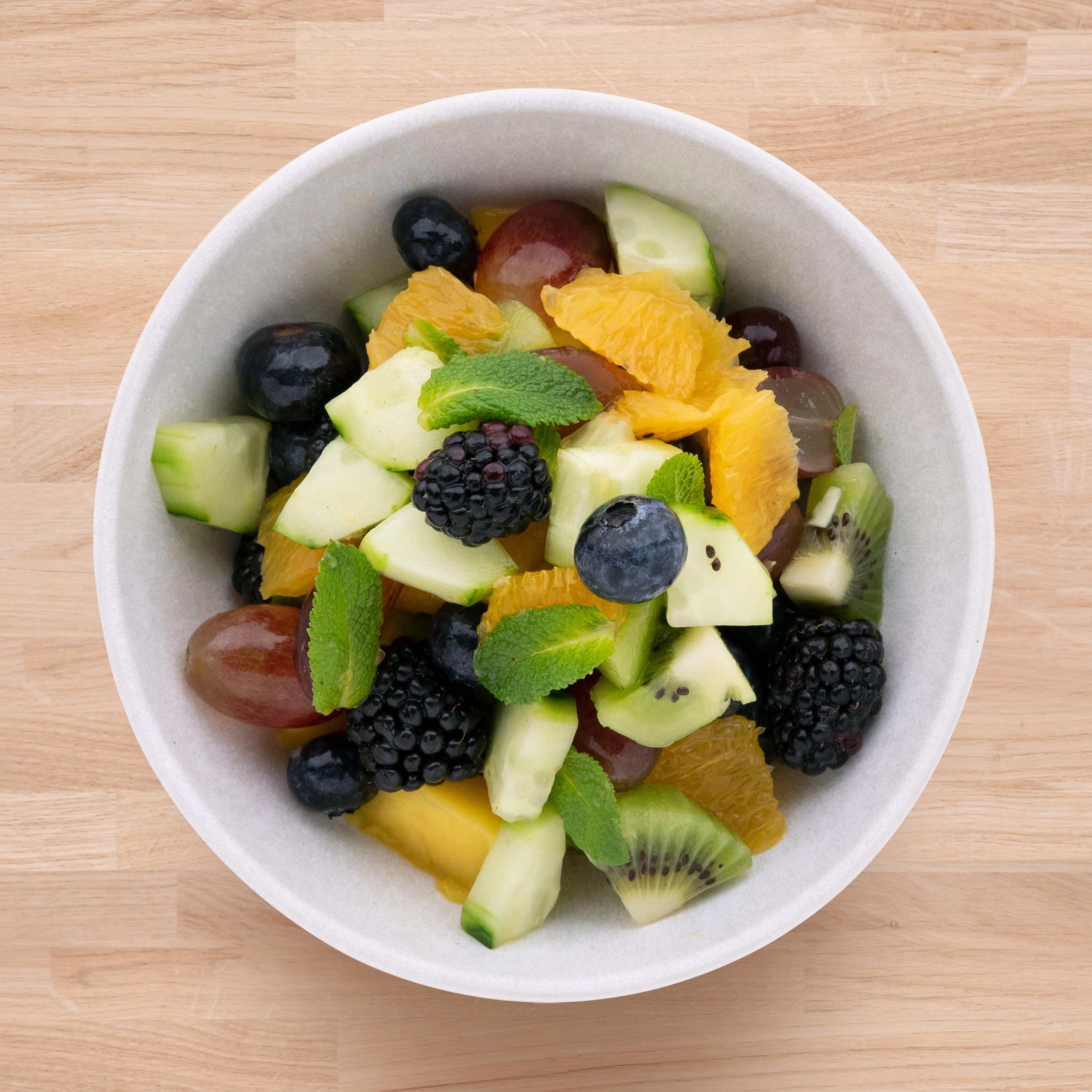 Fruit Salad With Cucumber & Mint