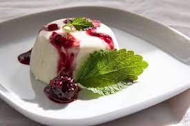 Forest Fruit Pannacotta  Accompanied By A Berry Sauce And Fresh Fruit (V/Ve)