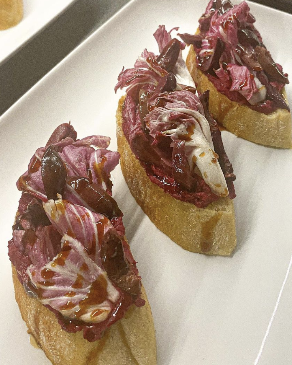 Beetroot Hummus Bruschetta
