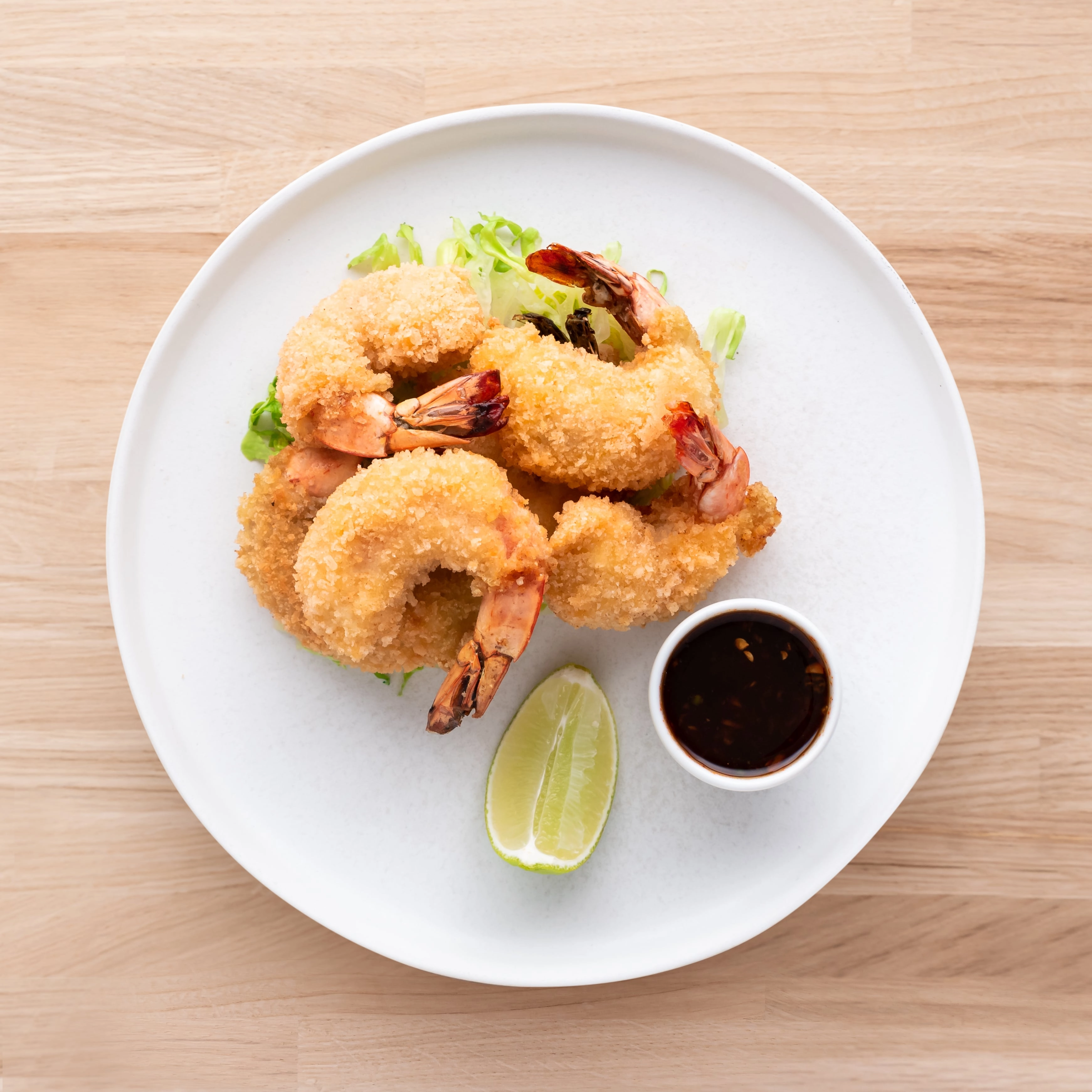 Tiger Prawn Katsu With A Curried Dipping Sauce