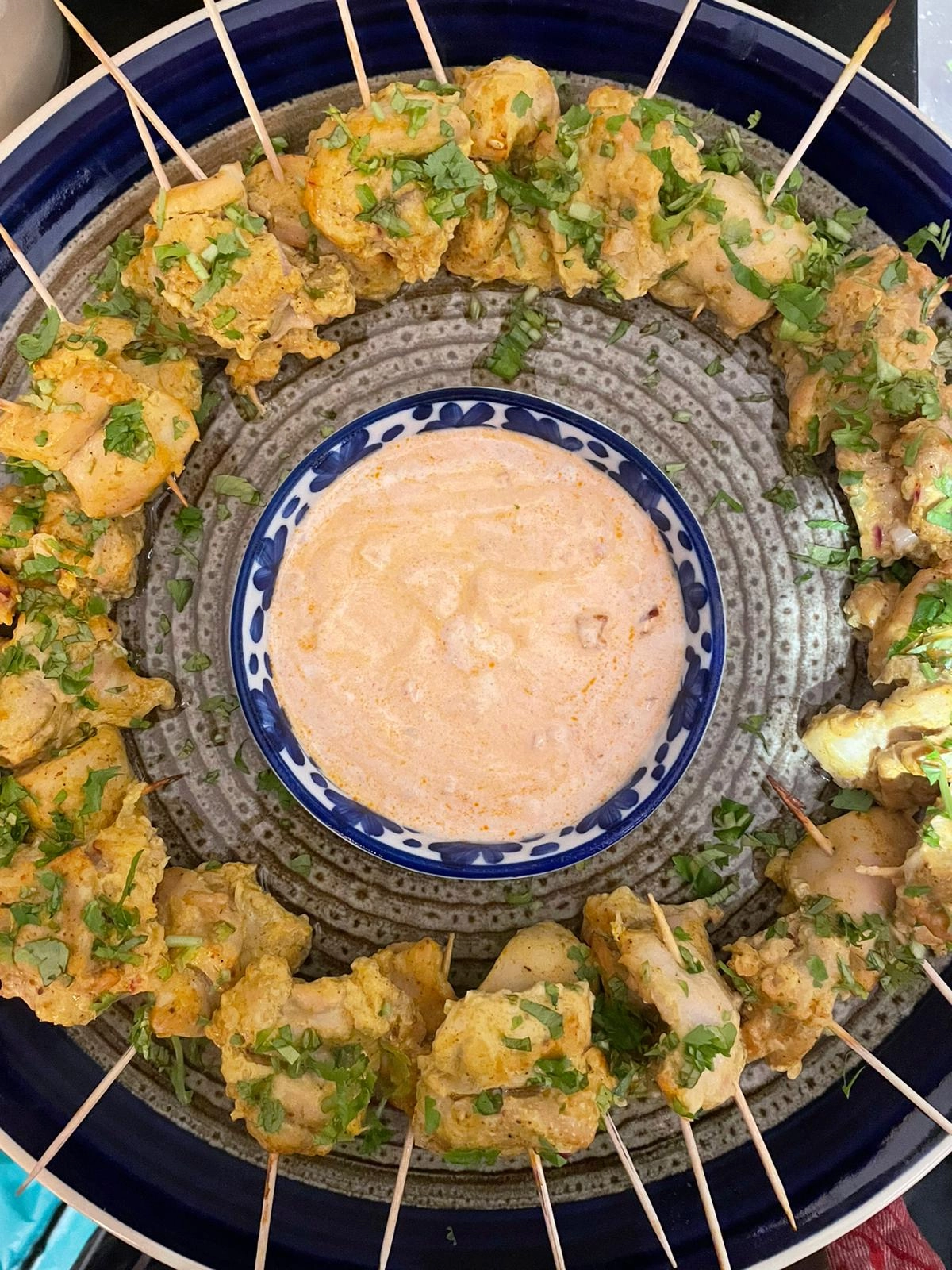 Tandoori Chicken Skewers, Mango Chutney