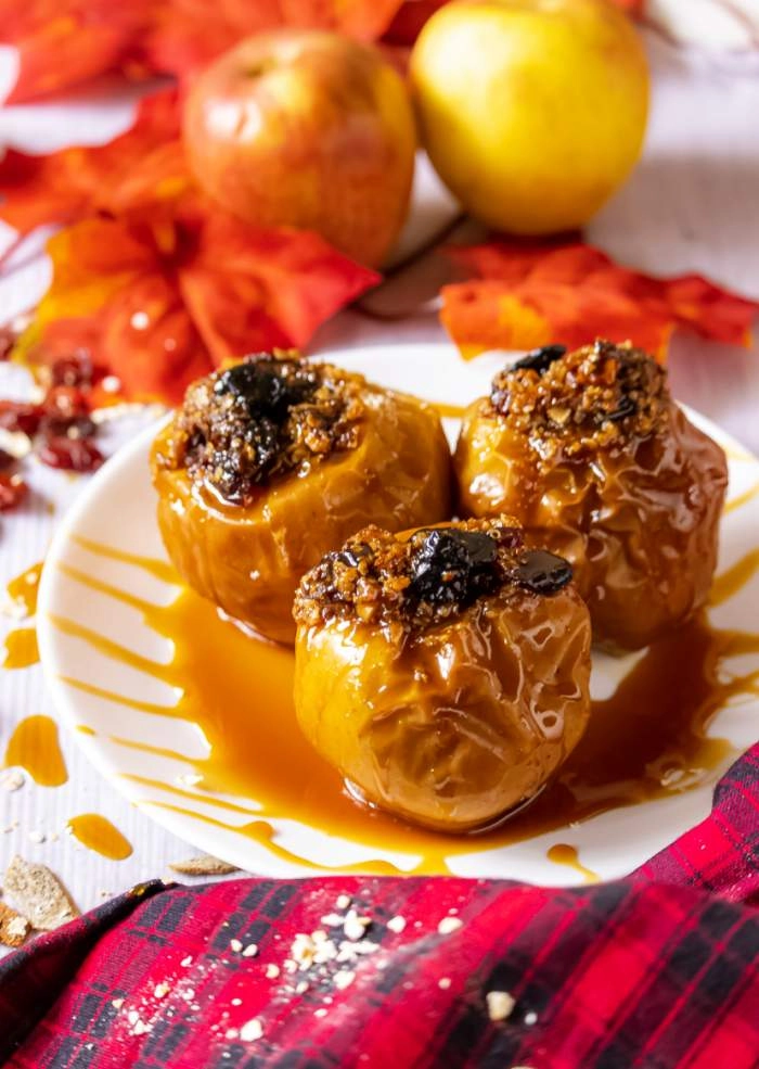 - Naked Granny Smith Apple Stuffed With Blue Cheese Cranberries And Walnuts.