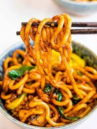 Yaki Udon Noodles With Beef, Pak Choi And Vegetables