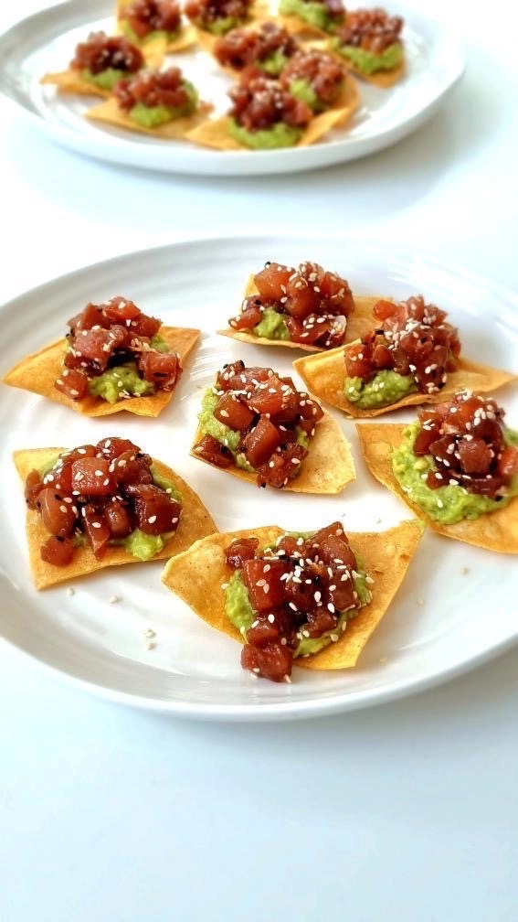 Sesame Marinated Tuna And Avocado Tostadas