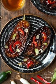 Miso Aubergine Bites With Toasted Sesame & Spring Onion