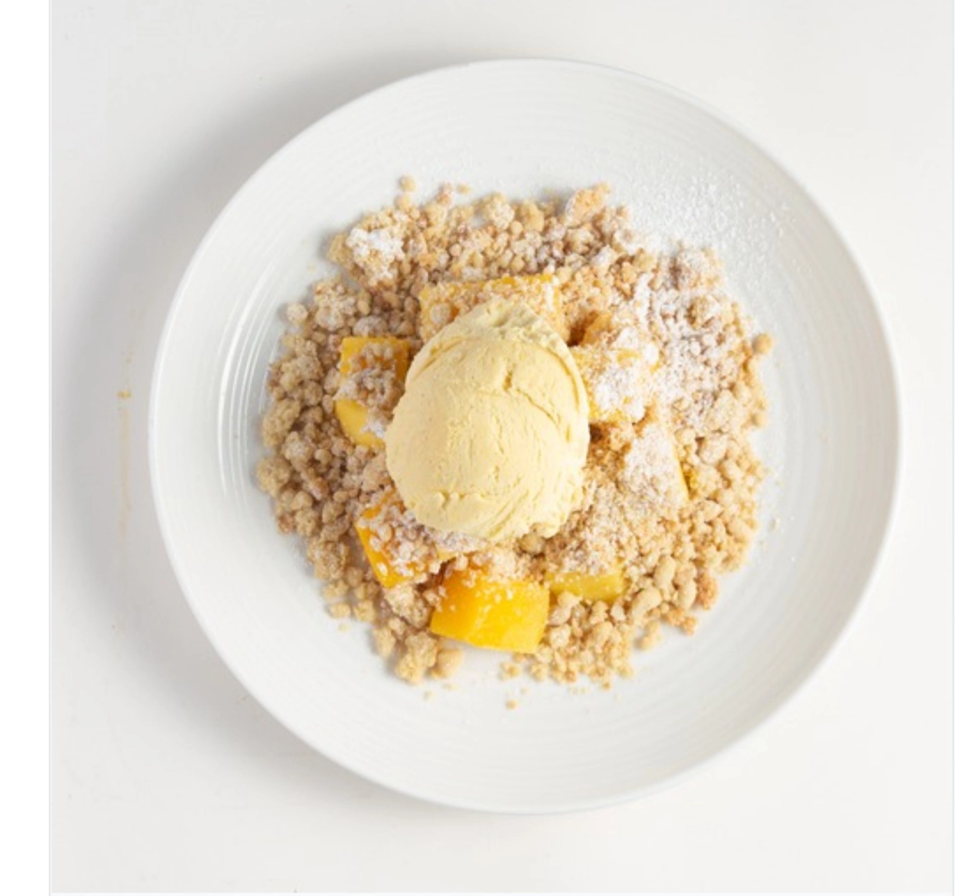 Caribbean Style Crumble & Custard (V)