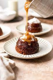 Sticky Toffee Pudding With Sticky Toffee Sauce And Salted Caramel Ice Cream.
