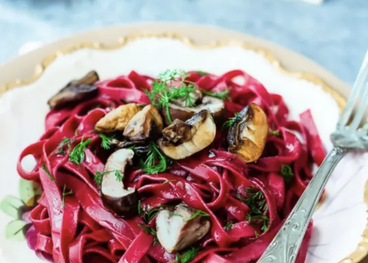 Beetroot, Feta & Mushroom Pasta