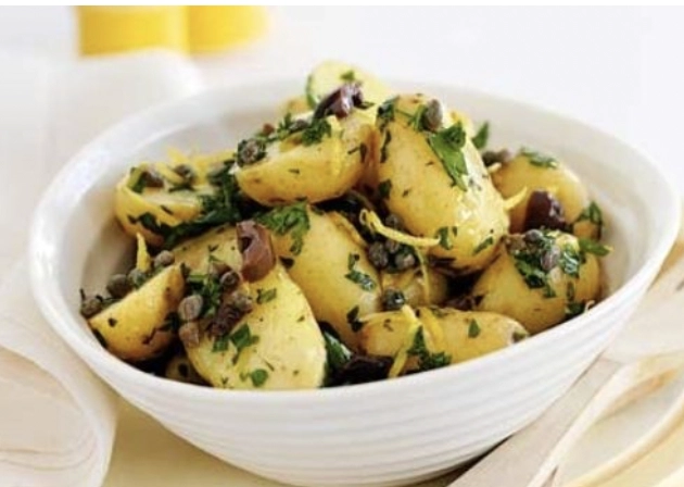 Crispy Baked New Potato With Capers & Olives