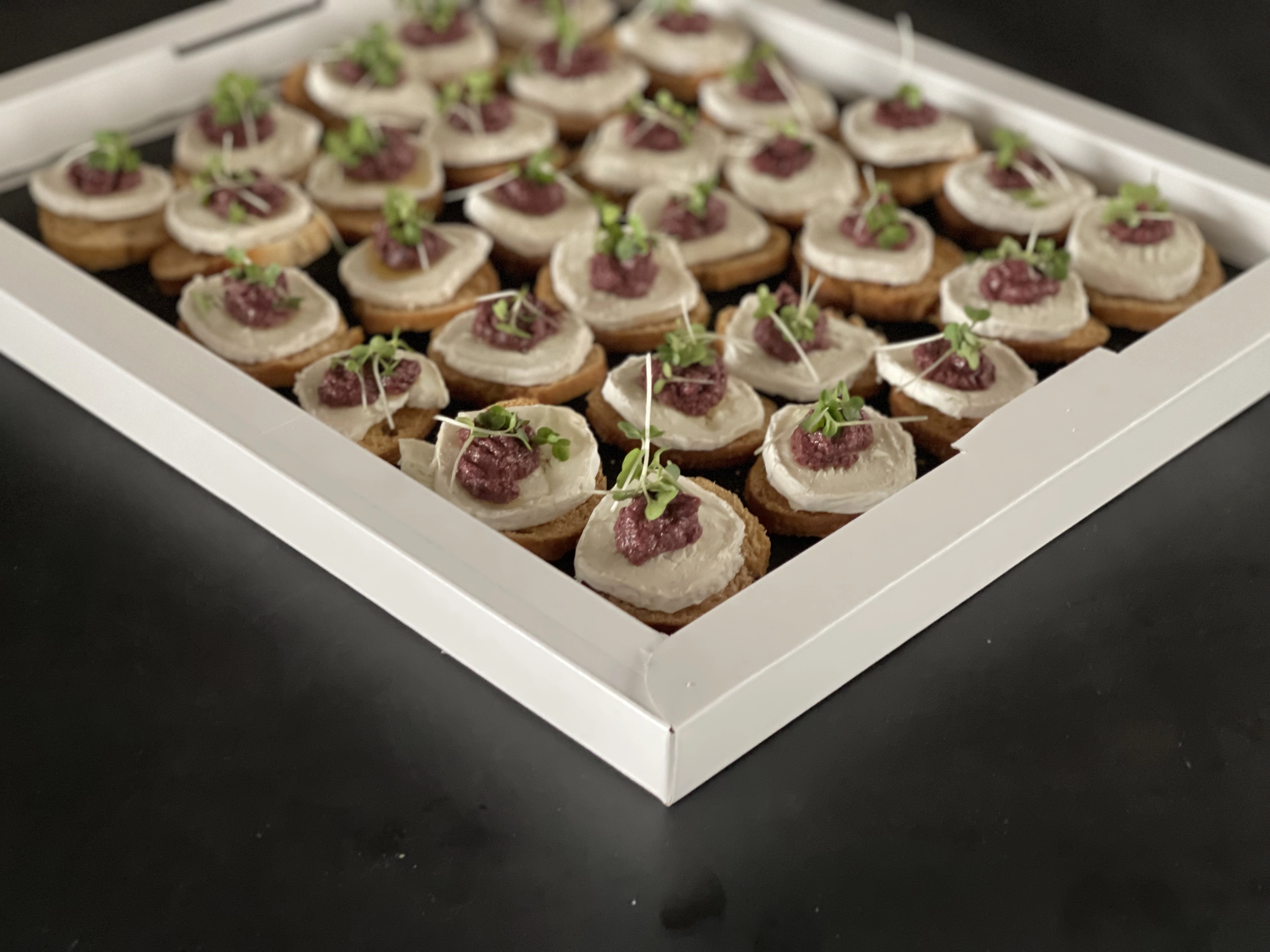 Mini Bruschetta With Black Olives Tapenade
