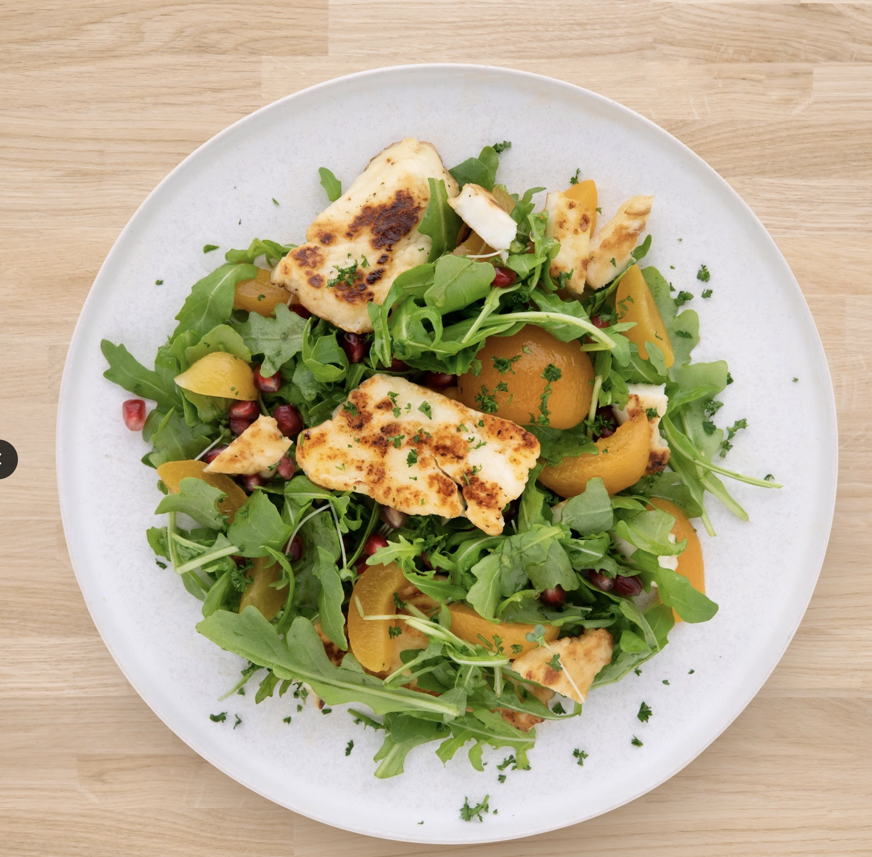 Honey-Fried Halloumi With Rocket & Apricot