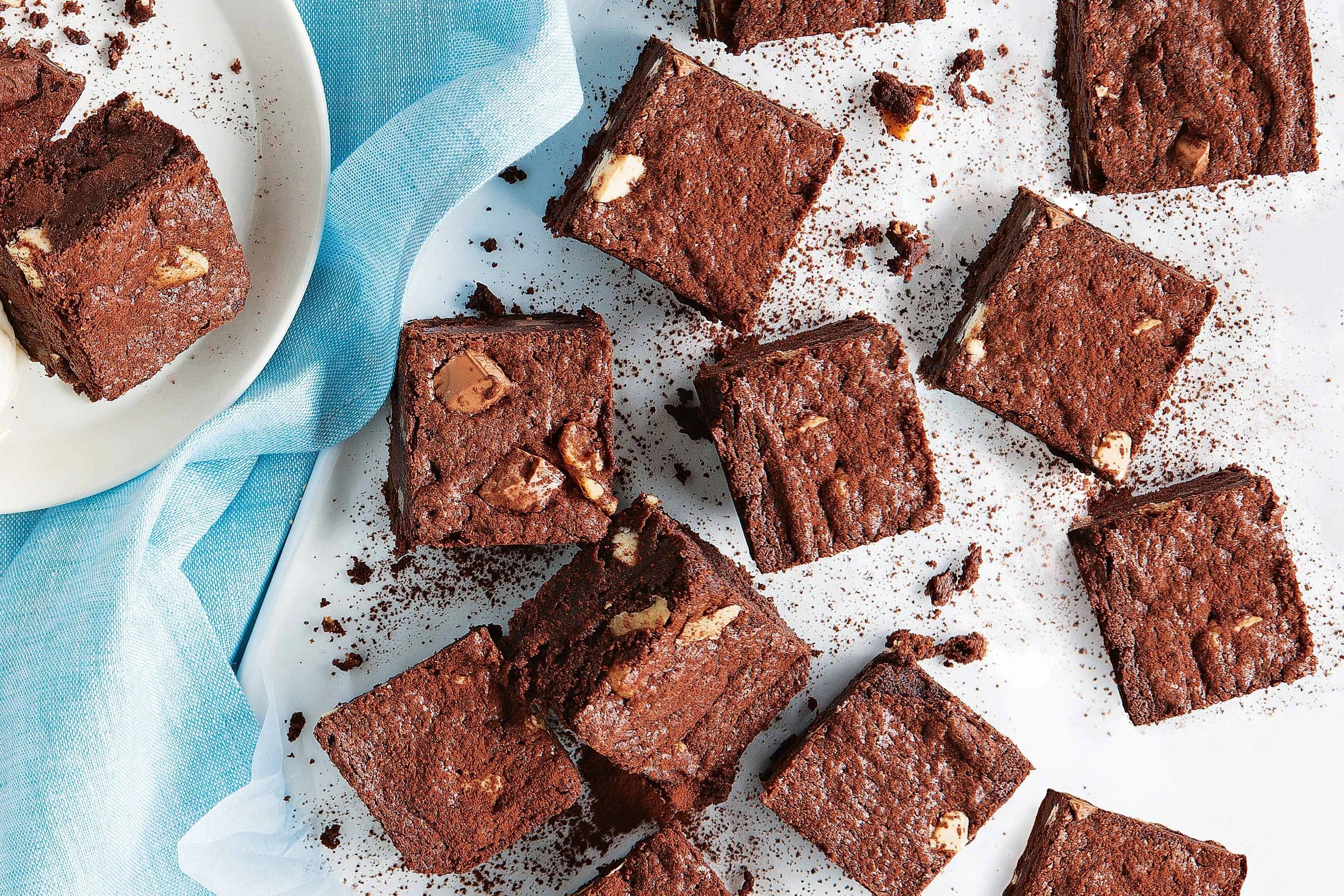 Walnut Triple Chocolate Brownies