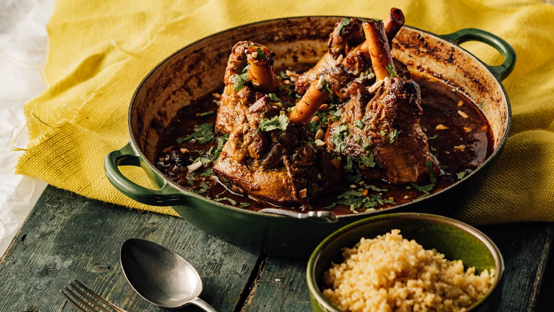 Moroccan Black Garlic Lamb Shank Tagine