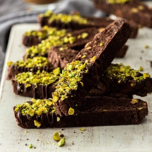 Chocolate And Pistachio Biscotti