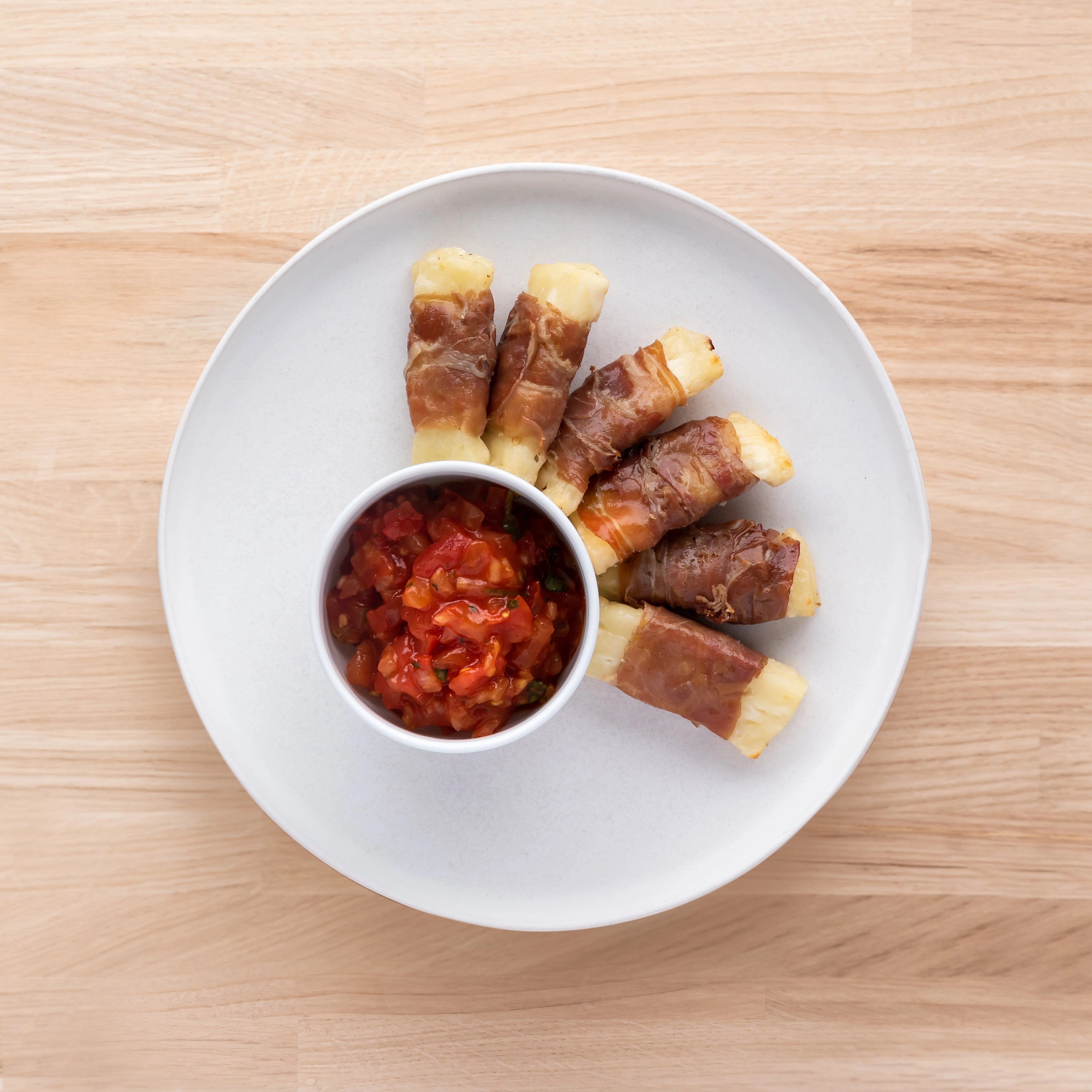 Pancetta-Wrapped Halloumi With A Rich Tomato Relish