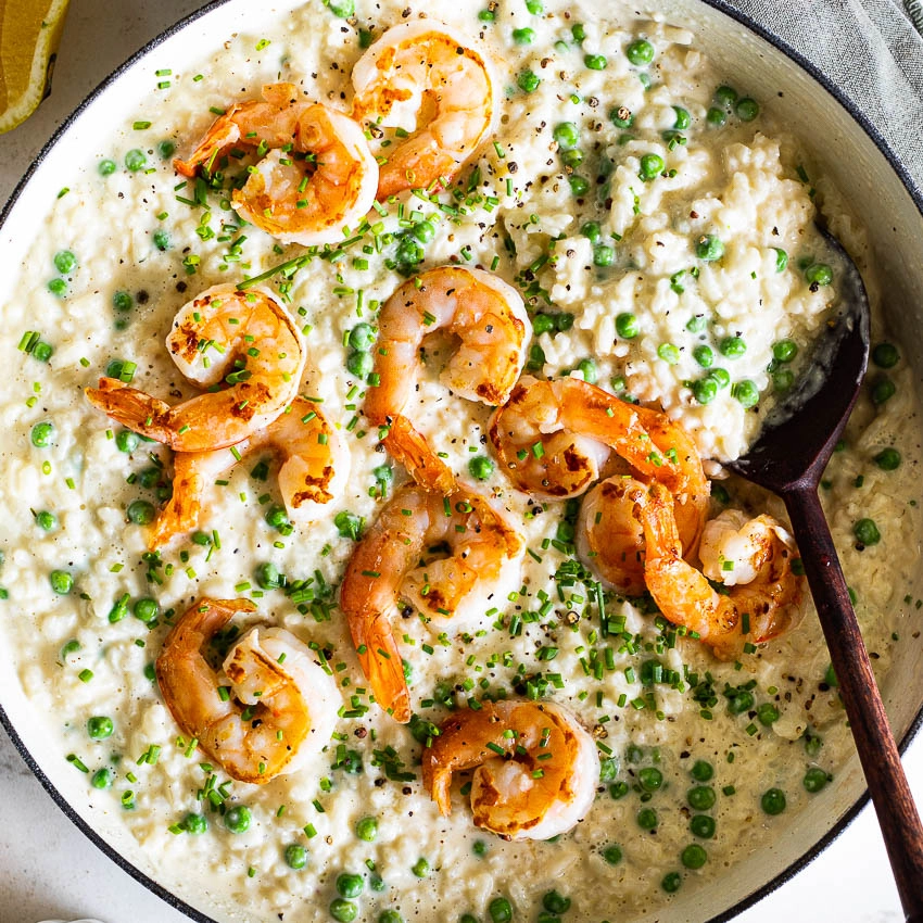 Risotto Con Piselli E Gamberi