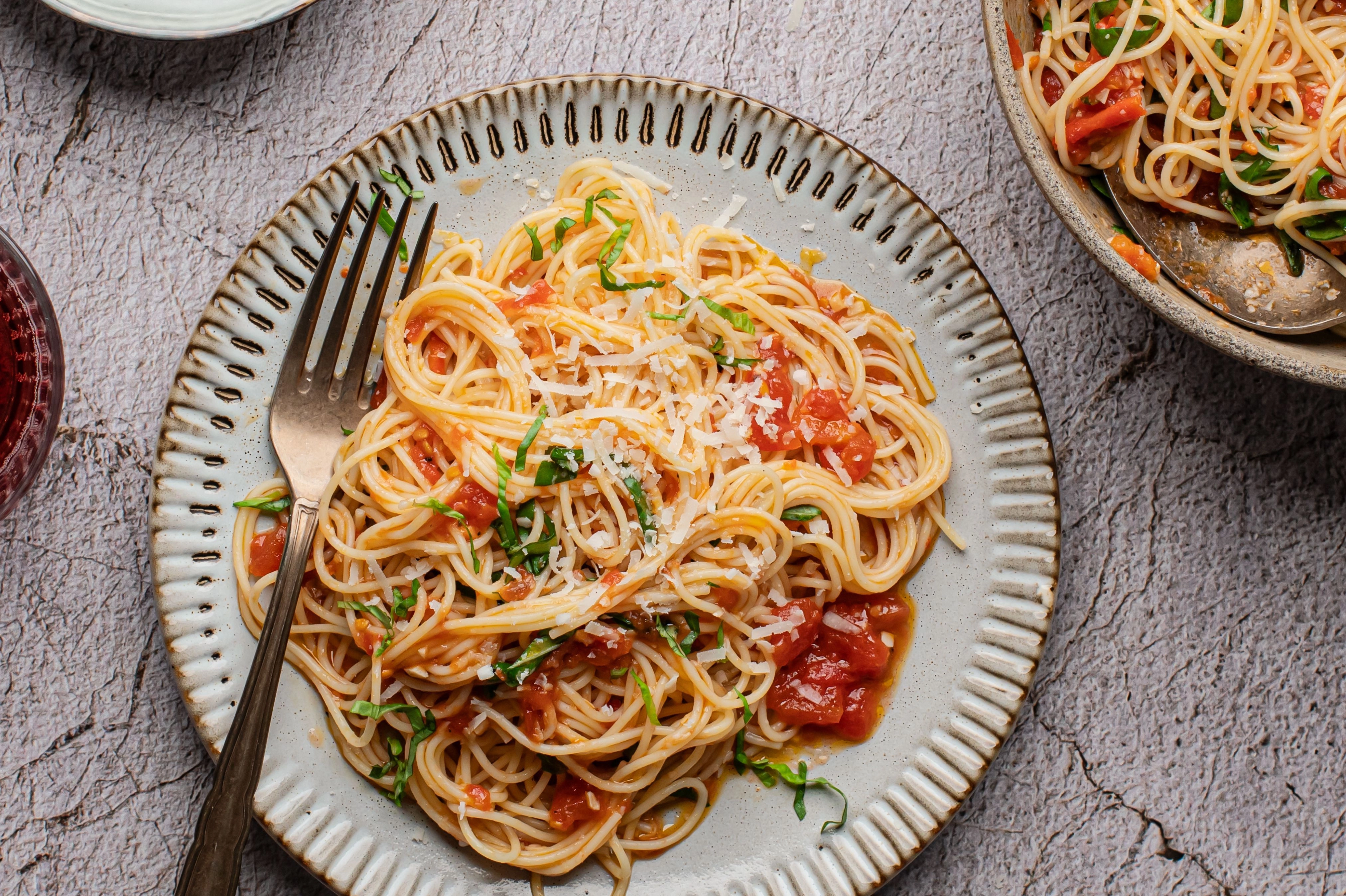 Handmade "Capelli D`angelo" Pasta With Fresh Tomato And Basil Sauce (V)