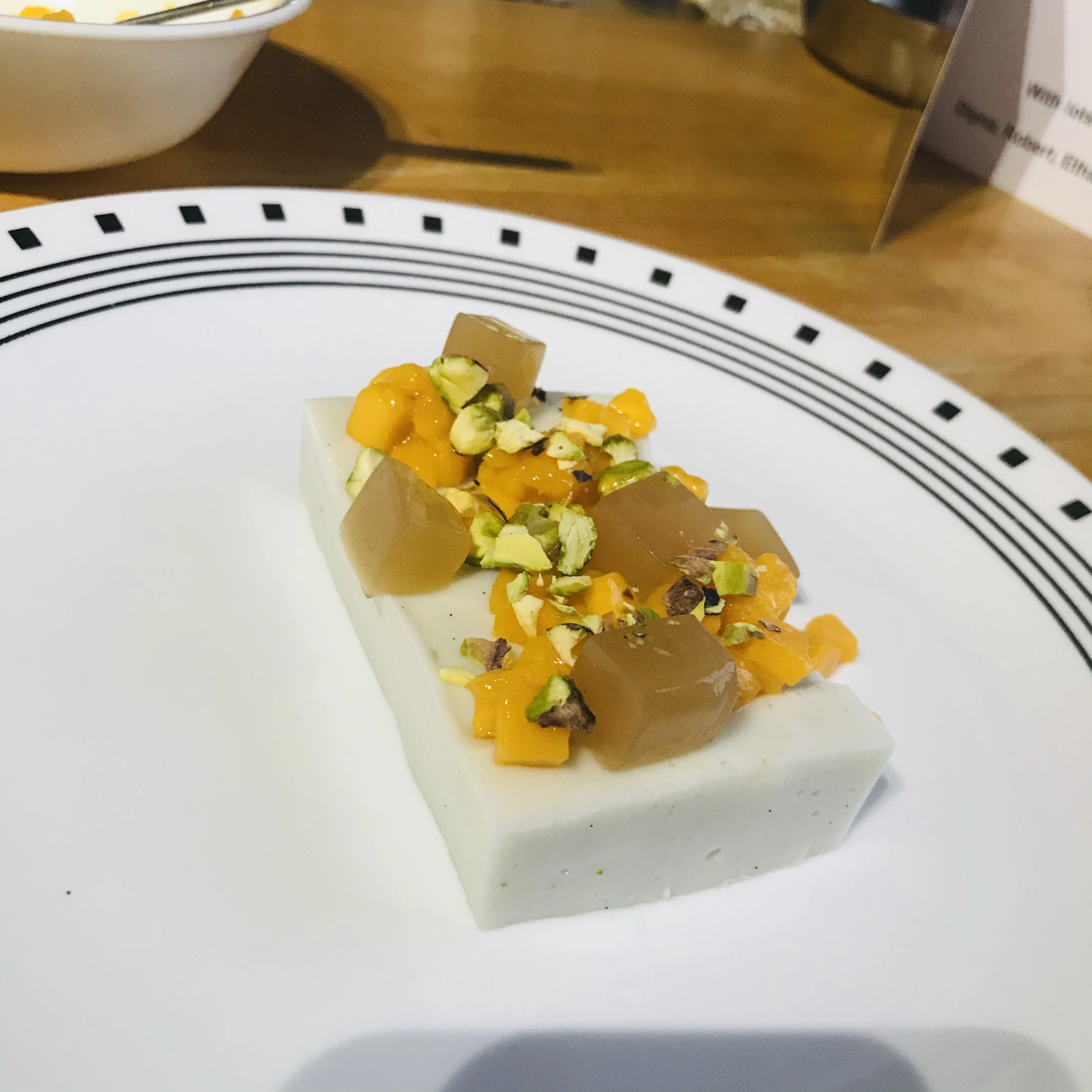 Coconut And Lemongrass Set Slice, Alphonso Mango, Passionfruit, Rum And Pineapple Jelly