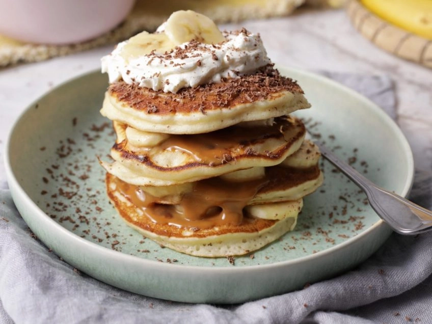 Banoffee Fluffy Pancake Stack 