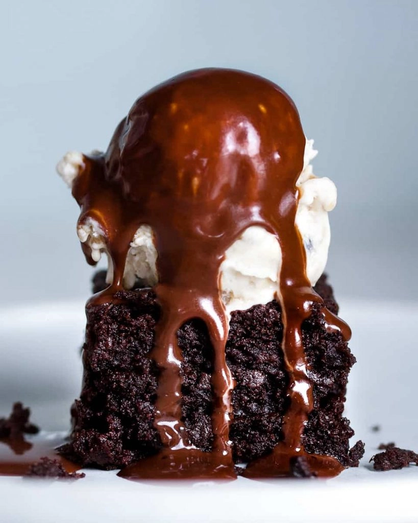 Salted Miso Brownies With Coconut Cream