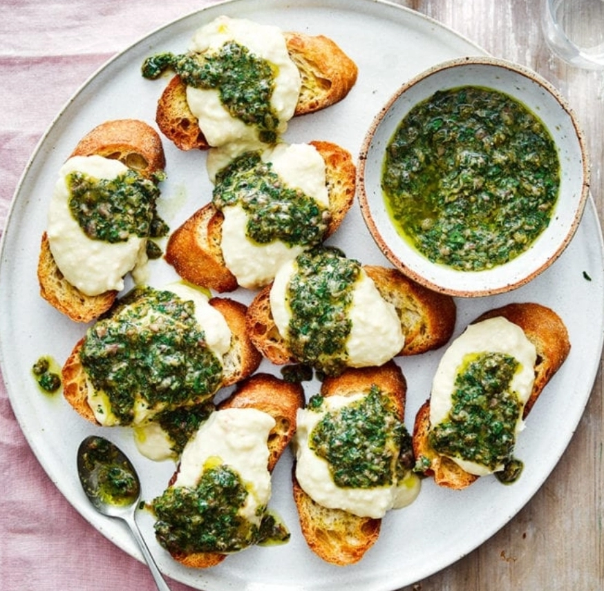 White Bean Crostini With Anchovy And Lemon Salsa