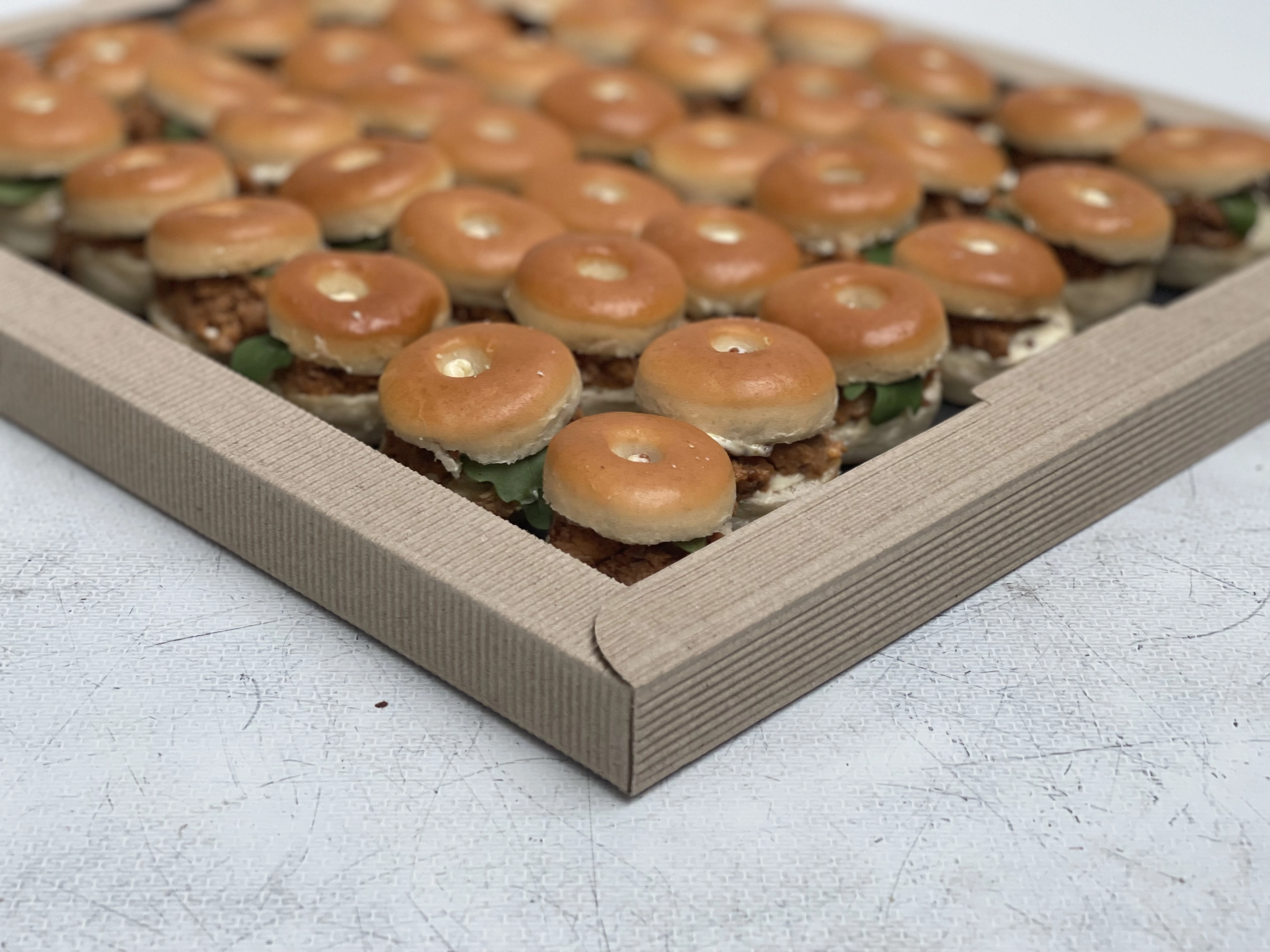 Mini Bagels With Pulled Pork And Grain Mustard