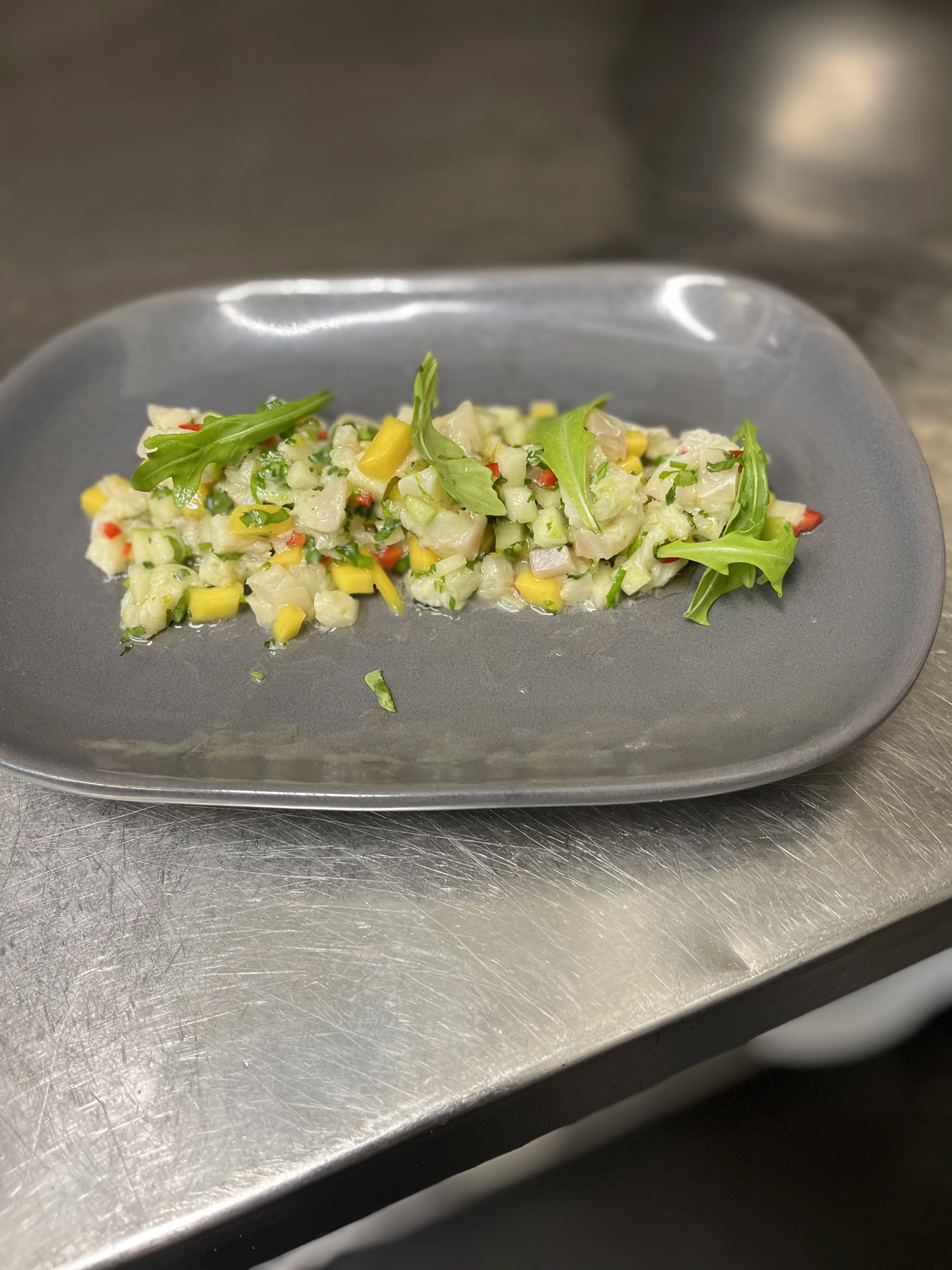 Sea Bream Mango And Green Apples Tartare