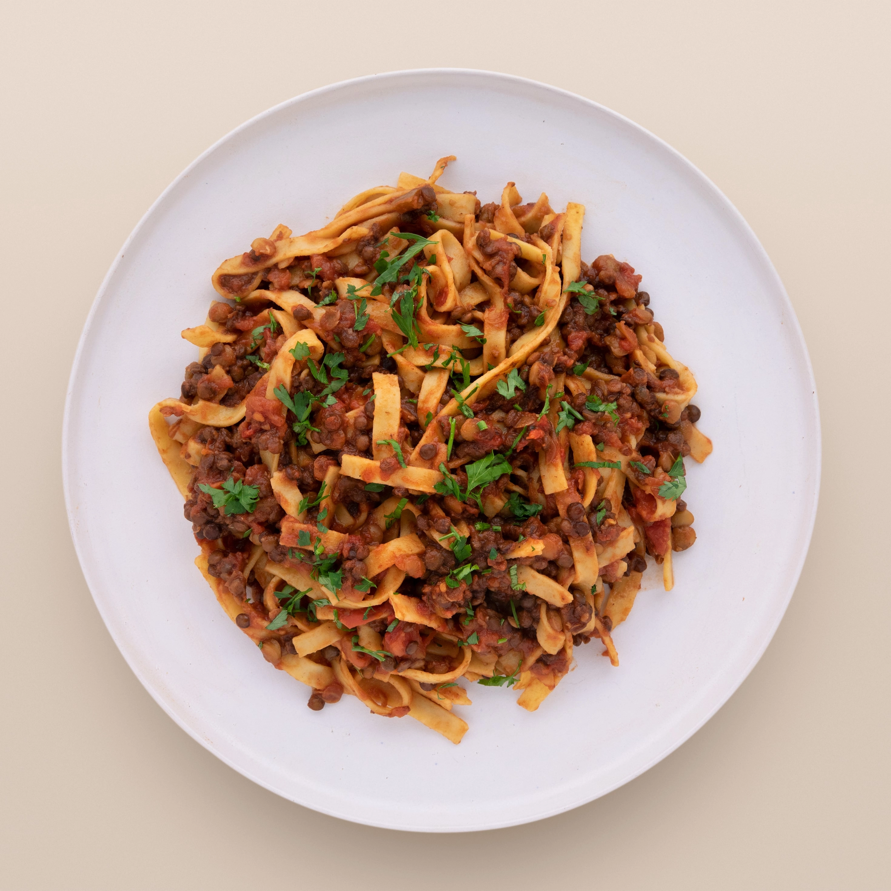 Lentil Ragu With Tagliatelle