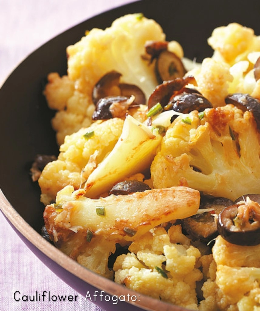 Cauliflower Affogato: " Drowned In All The Good Stuff, Wine, Garlic, Olives And Herbs”