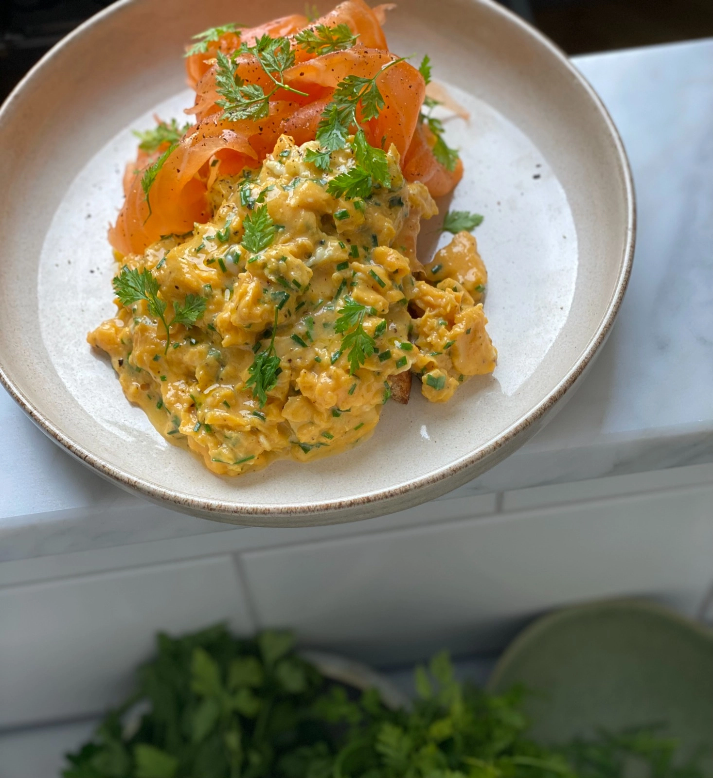 Fresh Herb Scrambles Eggs