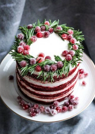 Cranberry Red Velvet Cake