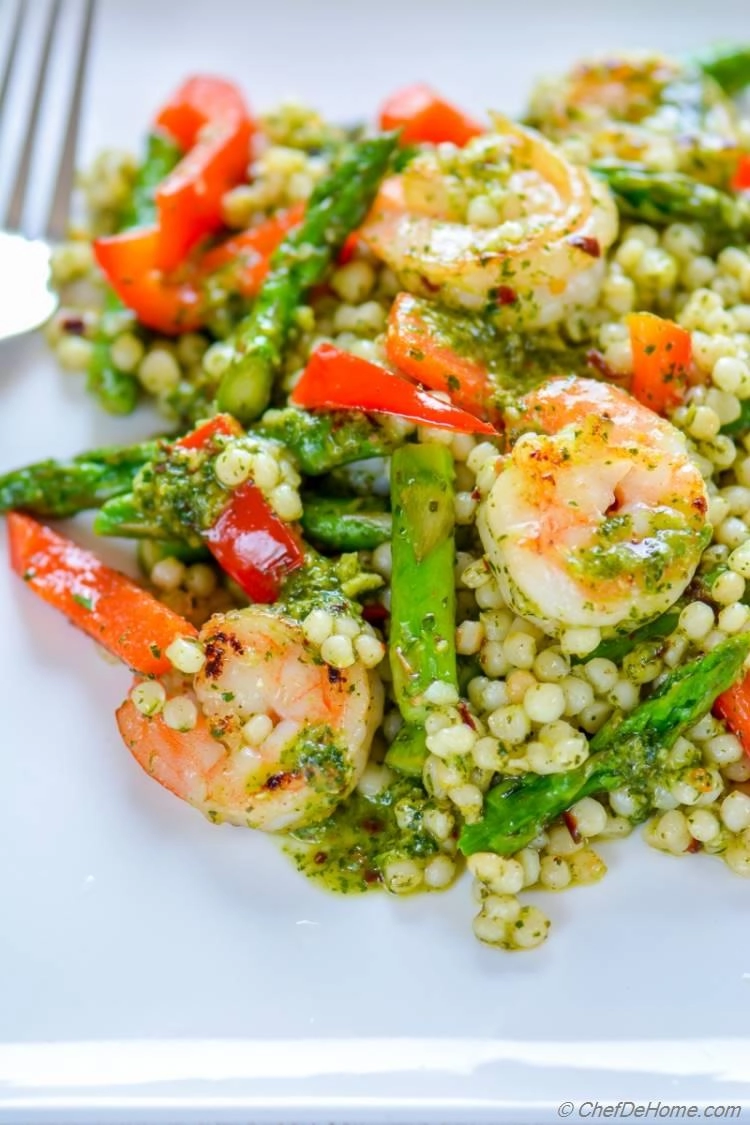 Grilled Shrimp And Chimichurri Couscous Salad 