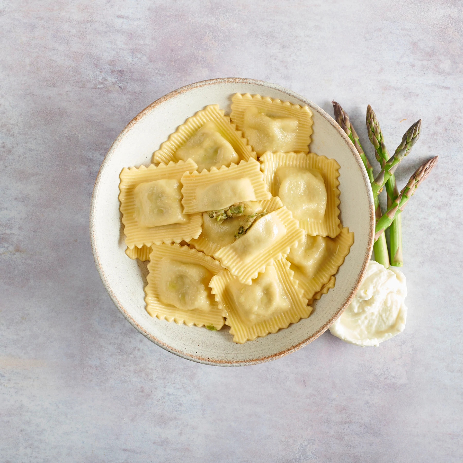 Asparagus And Mozzarella Ravioli