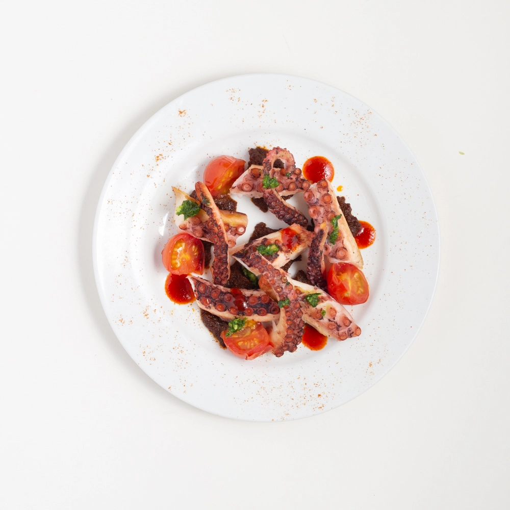 Grilled Octopus With Red Peppers And Olives