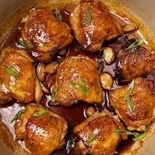 Organic Chicken In A Caramelised Sauce With Some New Potatoes