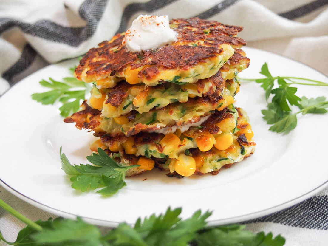 Sweetcorn And Courgette Fritter With Spicy Tomato Salsa (Ve)
