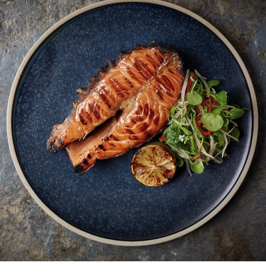 Soy Salmon Steak With Sambal Salad
