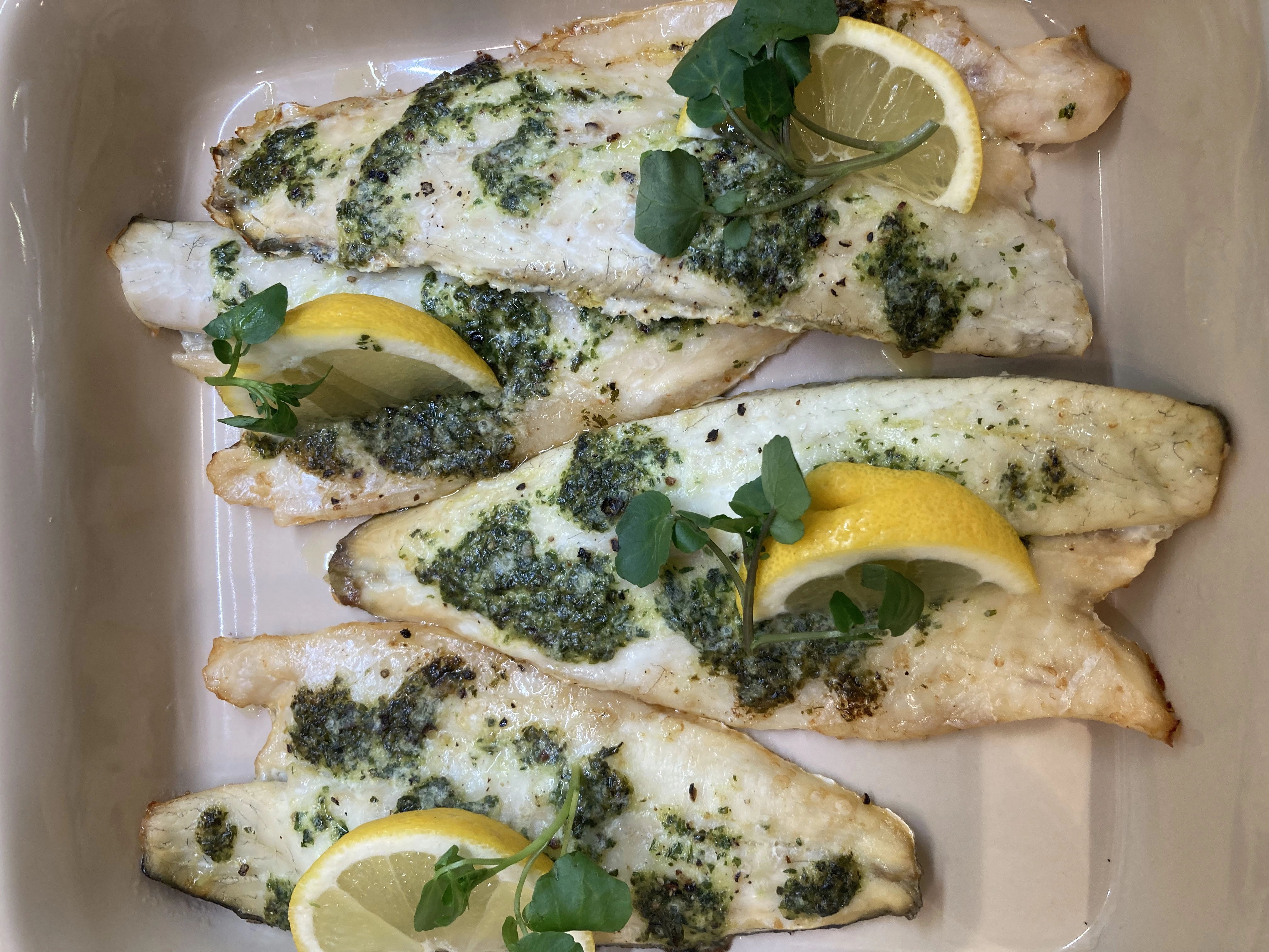 Sea Bass Coated In Garlic And Herbs