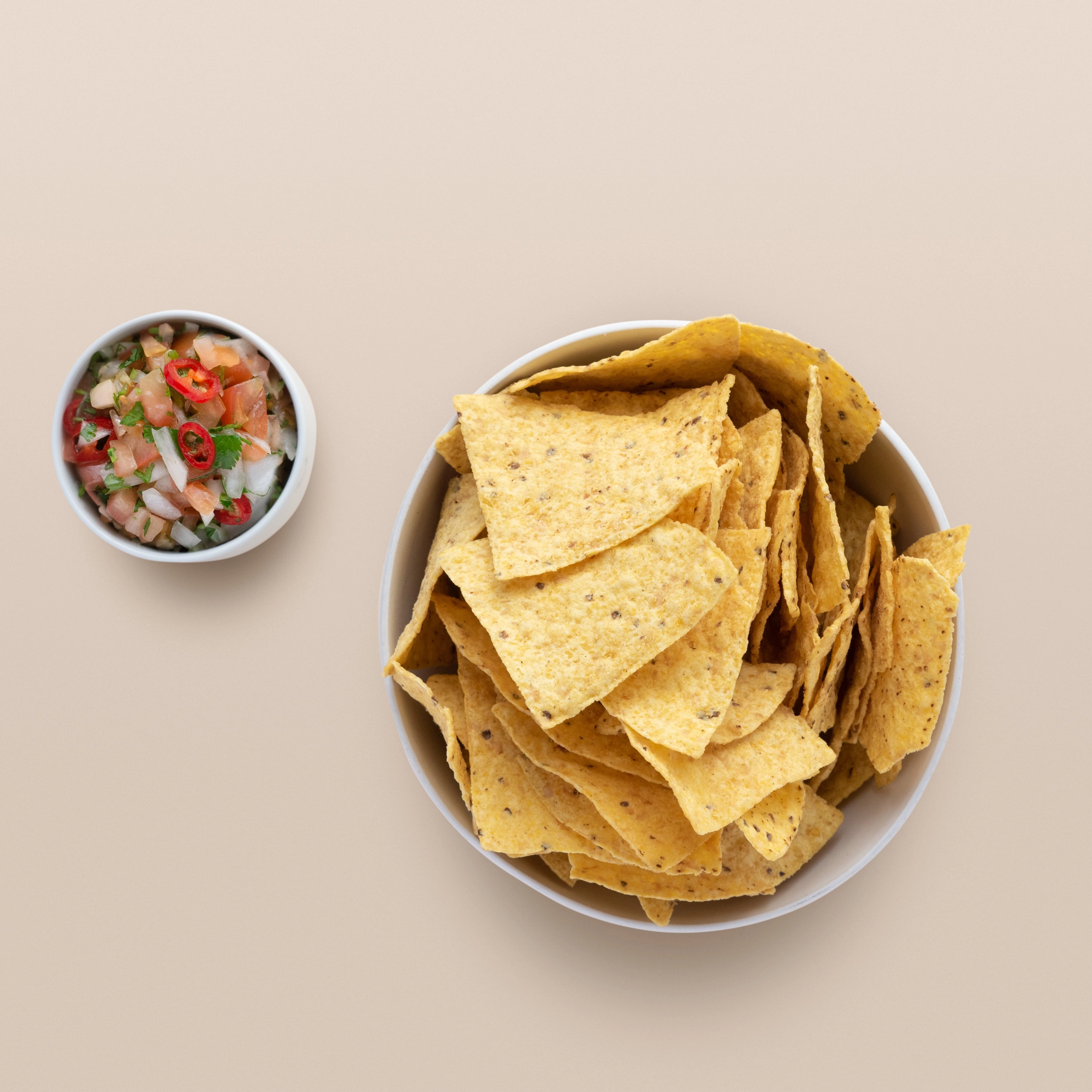 Tortilla Chips With Pico De Gallo And Spicy Chipotle Salsa