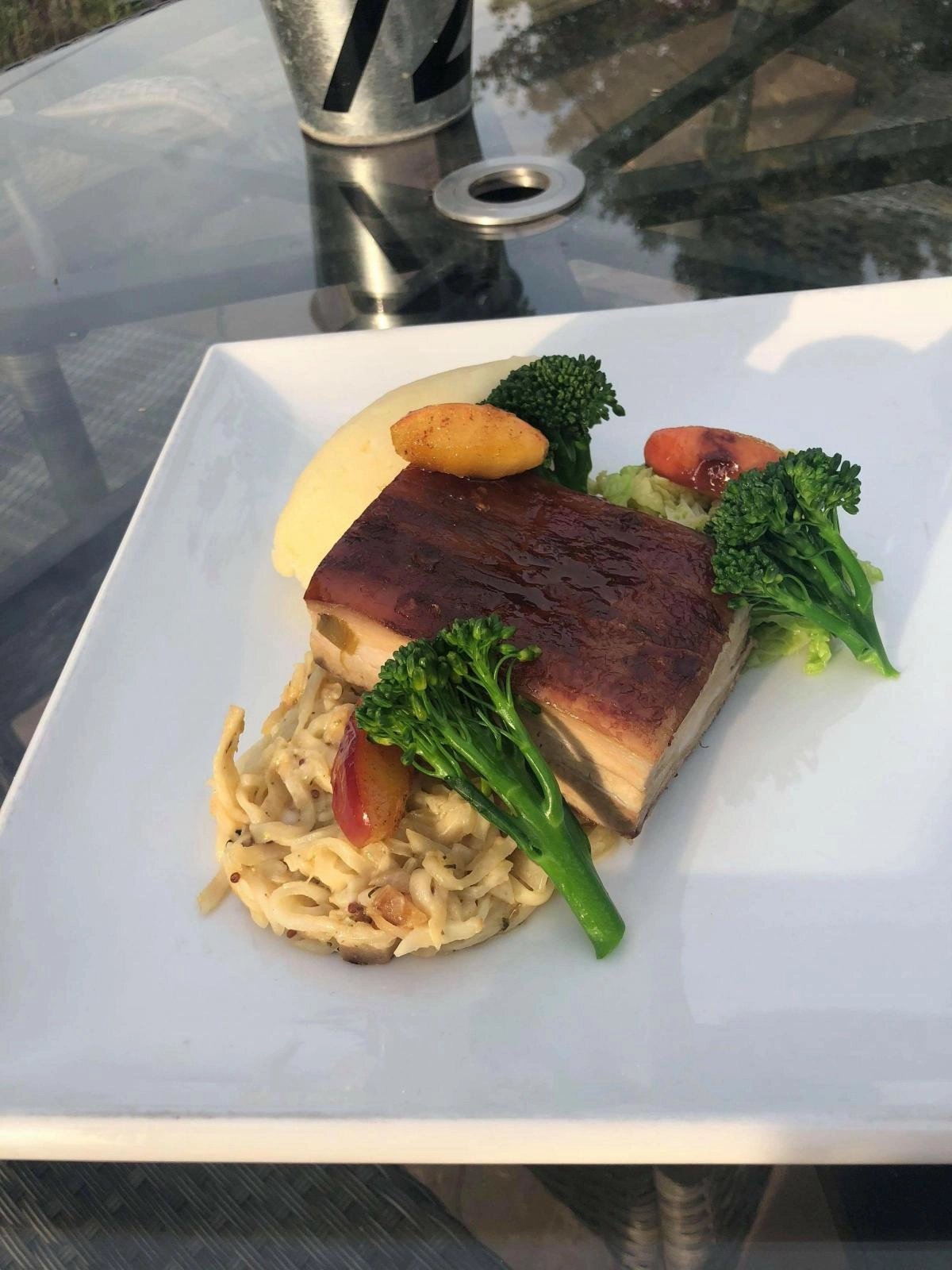Pork Belly And Apple Served With Celeriac Remolade